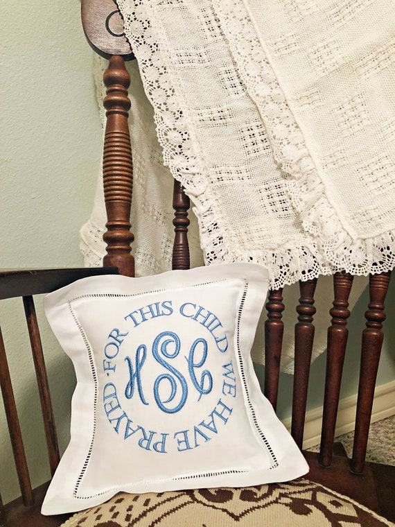 Baby Pillow Monogrammed, Personalized Nursery Pillow Keepsake, Baby Gift Personalized