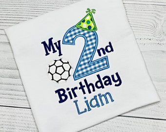 Kids Birthday number shirt soccer themed-Personalized Birthday t-shirt- Soccer theme Birthday Shirt-1st Birthday shirt personalized