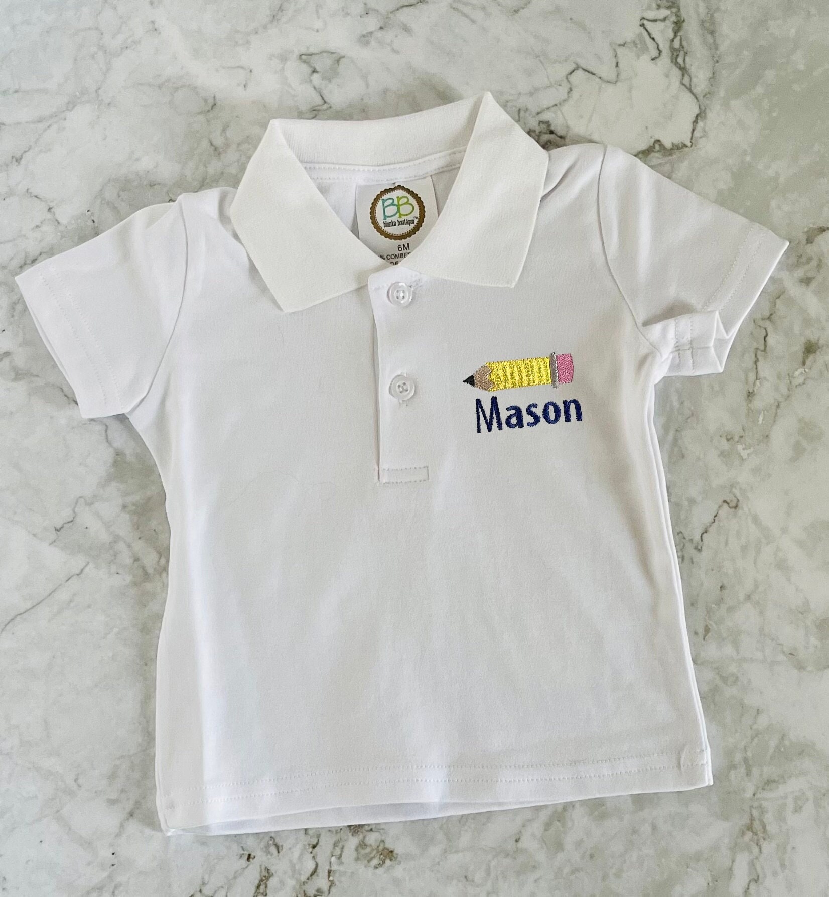 Boys Back to School Polo Shirt Monogrammed /Monogrammed School Shirt Uniform/Back to School Polo Shirt/First Day of School shirt