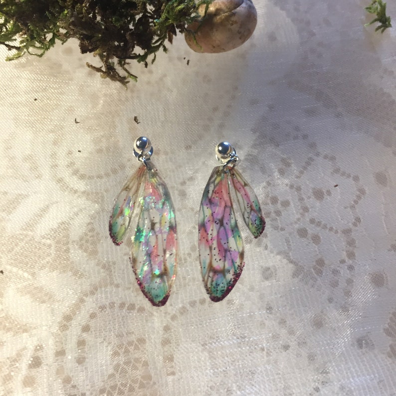 Earrings fairy wings Rainbow Fairy