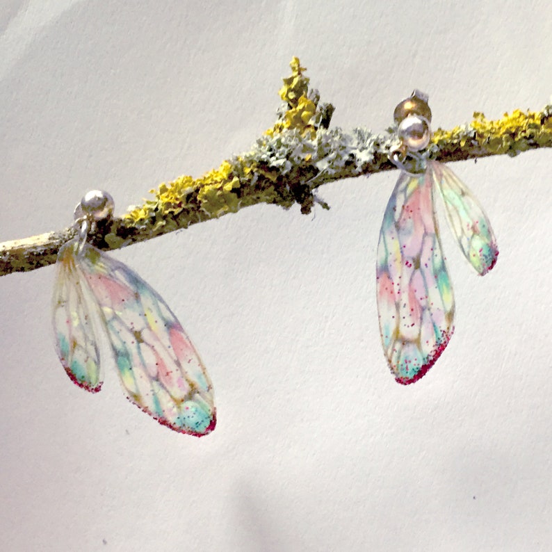 Earrings fairy wings Rainbow Fairy
