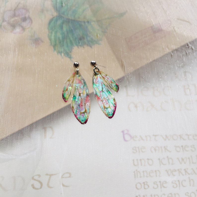 Earrings fairy wings Rainbow Fairy