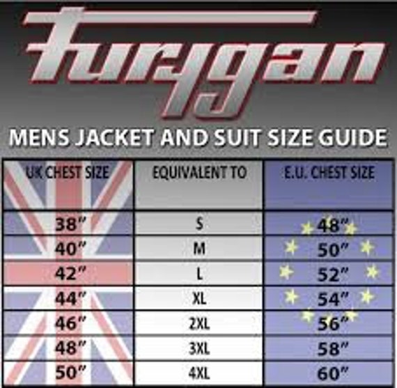 Furygan Jacket Size Chart