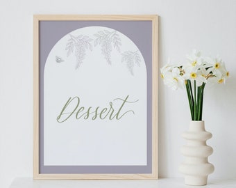 Digital Download | Dessert Table Sign | Wisteria Design | Wedding | Regency Style