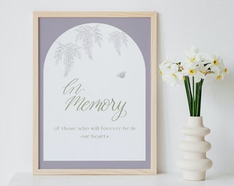 Digital Download | Memory Sign | Wisteria Design | Wedding | Regency Style