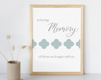 Digital Download | Memory Sign | Modern Design | Wedding | Clover Shape