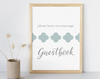 Digital Download | Guestbook Sign | Modern Design | Wedding | Clover Shape