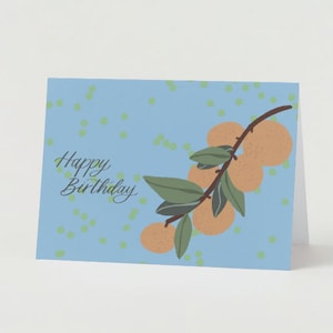 Happy Birthday Karte mit illustrierten Orangen - Wortspiel Karte - Citrus Karte - 5x7 Karte mit Umschlag - Fröhliche Bday Karte - Karte für Freund