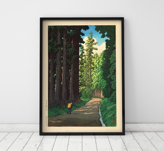 Hasui Kawase Japanese Print: Road to Nikko Giclée Art