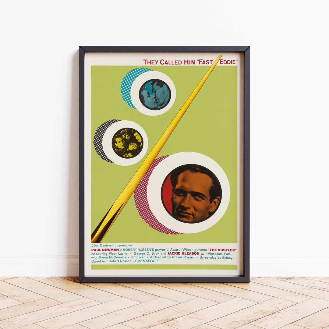 The Hustler Movie Poster, Movie Buff Gift, Paul Newman Classic Film ...