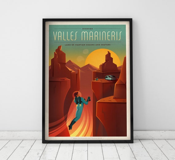 Spacex Travel Poster Valles Marineris Home Decor Art - Etsy