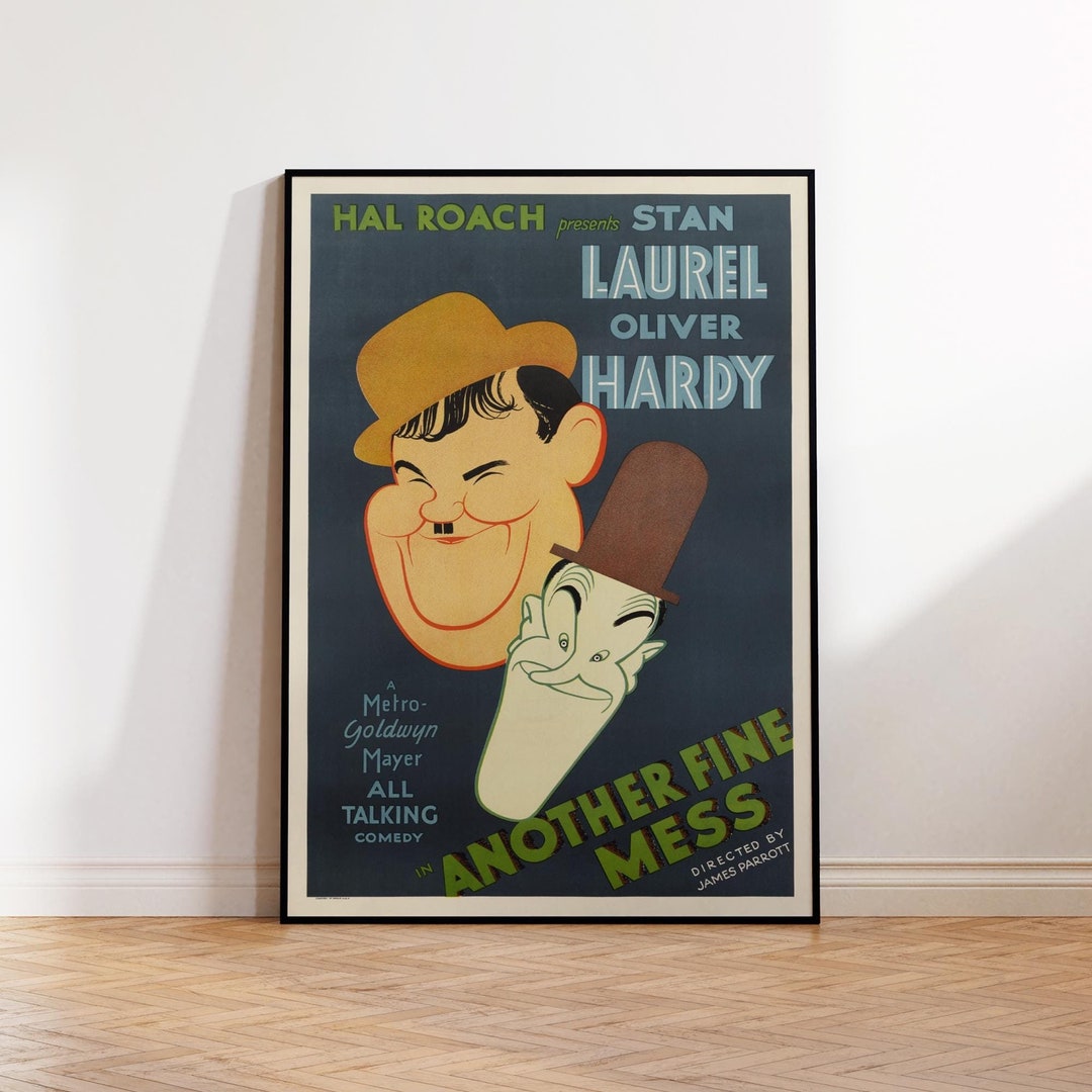Classic Laurel and Hardy Movie Poster, Gift for Movie Lovers, Another