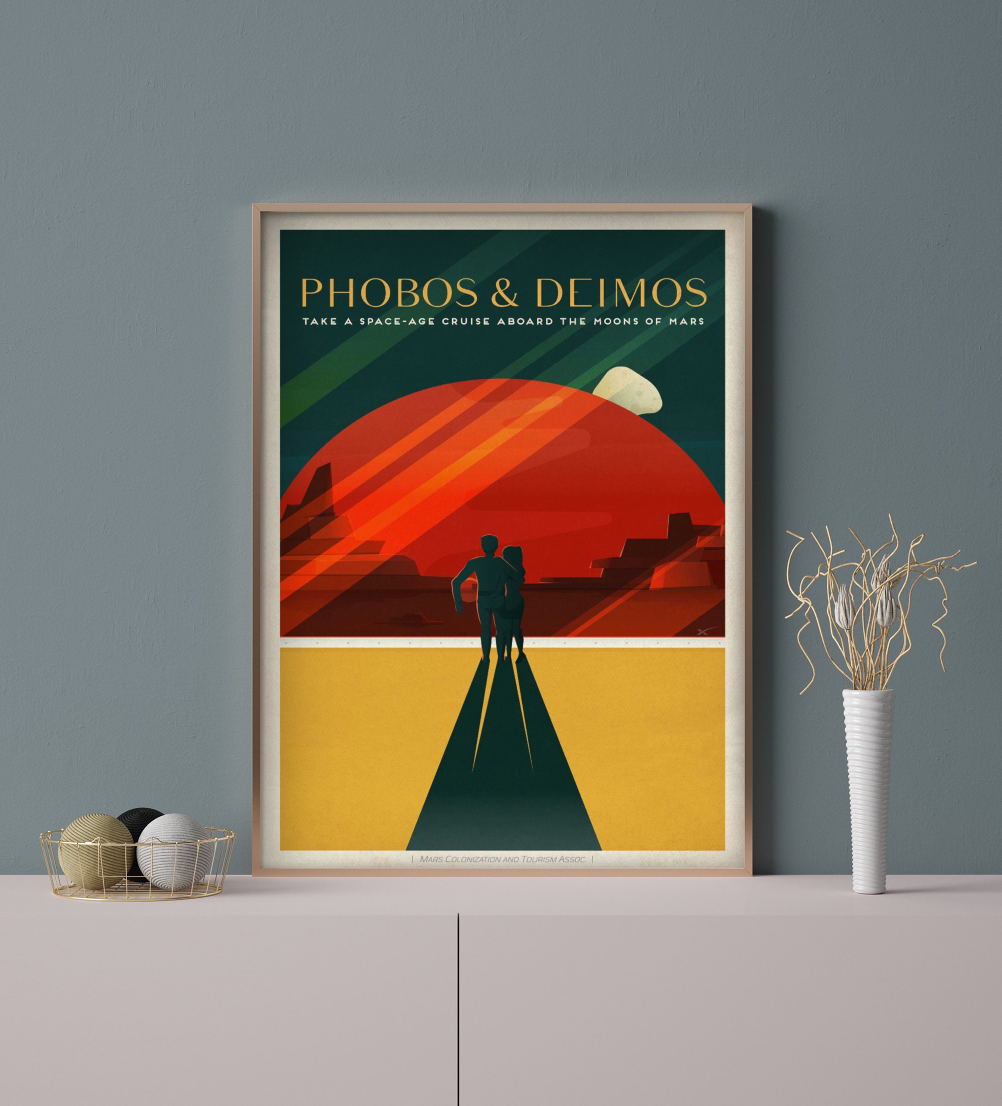 Spacex Travel Poster Phobos & Deimos Home Decor Art Deco - Etsy UK
