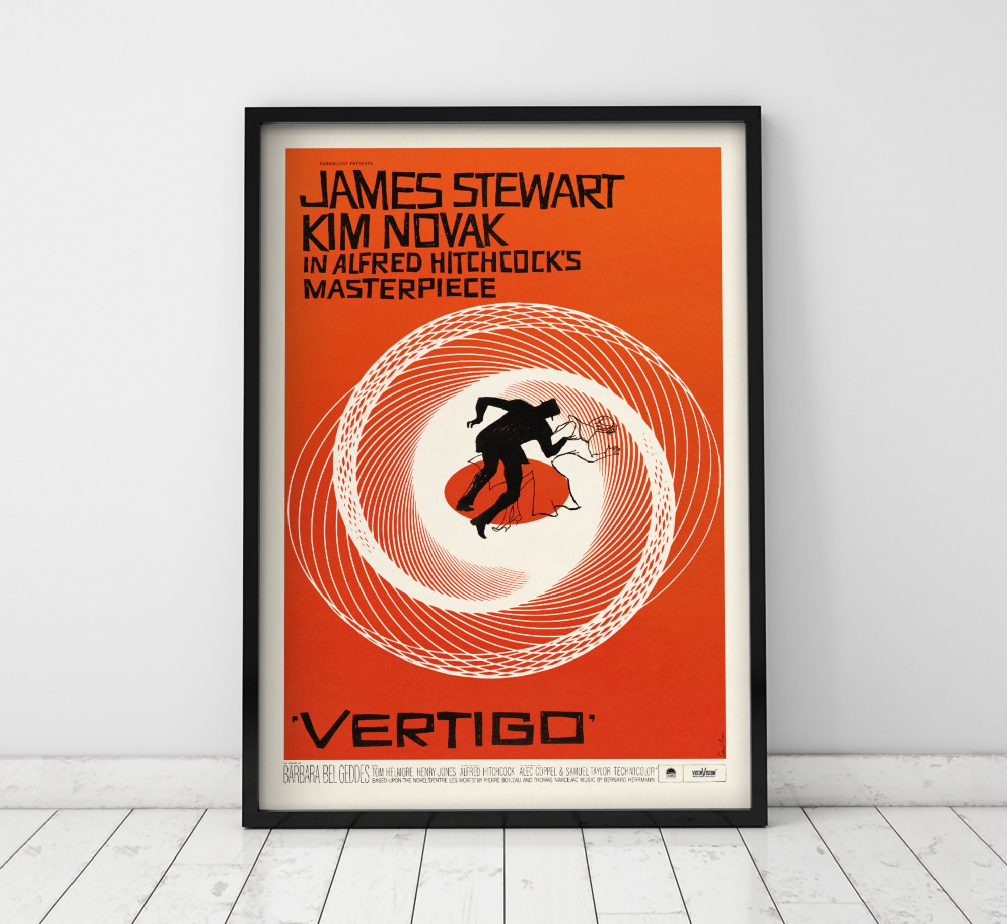 Saul Bass Vertigo Poster: Alfred Hitchcock Film Noir Giclée Art Print -  Etsy Finland, image size:2000x1834