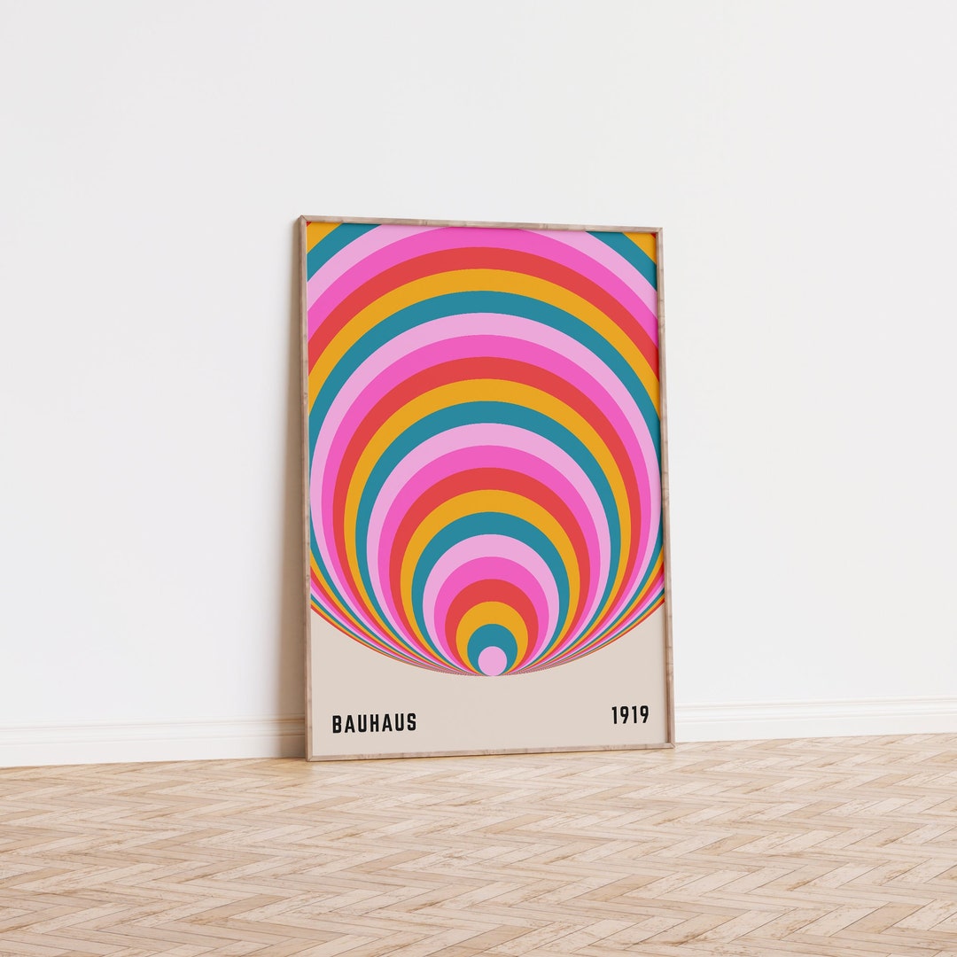 アート・デザイン・音楽 contemporary german photography, TASCHEN Bauhaus 1919 Exhibition Print, Dopamine Wall Decor, Bright