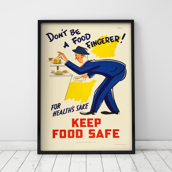 Kitchen Wall Art, Quirky Vintage Poster, Cafe Wall Decor