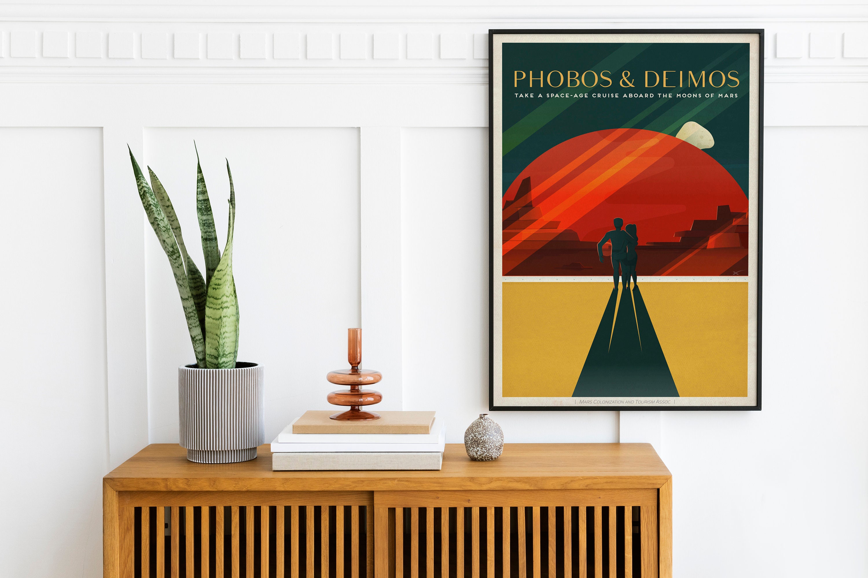 Spacex Travel Poster Phobos & Deimos Home Decor Art Deco | Etsy UK