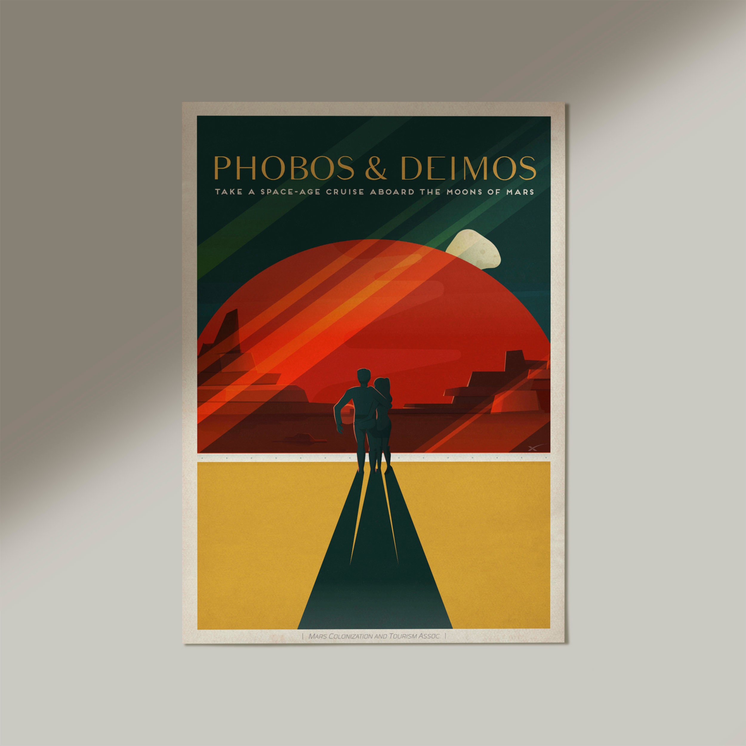 Spacex Travel Poster Phobos & Deimos Home Decor Art Deco | Etsy UK