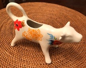 Cow Creamer Pitcher Multi Colored Retro