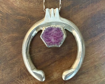 Nordic Naja Pendant, Naja necklace, Raw Ruby pendant, Scandinavian jewelry for women, Icelandic pendant, Nordic jewelry, Norse pendant