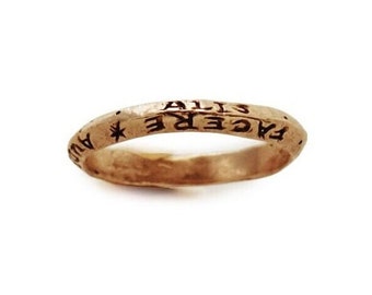Latin Posie Ring Latin Quote “She flies with her own wings. To do is to dare” Birthday gift/Graduation gift for her, Latin Ring, Rustic Ring