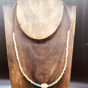 Seed bead and agate necklace