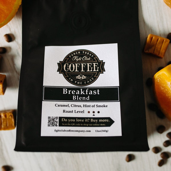 Premium Fresh Roasted Coffee - Black Eye Breakfast Blend - Medium Roast - Whole Bean or Ground - Great Coffee Gift