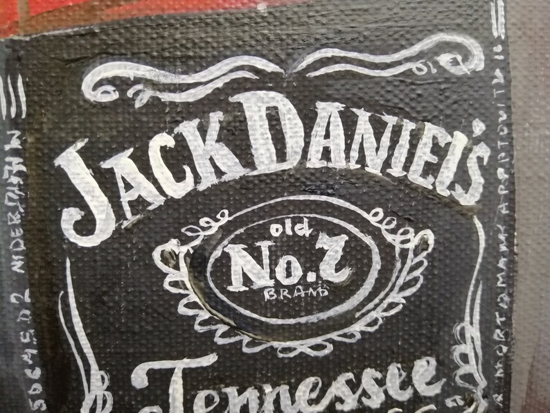 Jack Daniels painting Hyperrealism Whiskey bottle oil painting Etsy