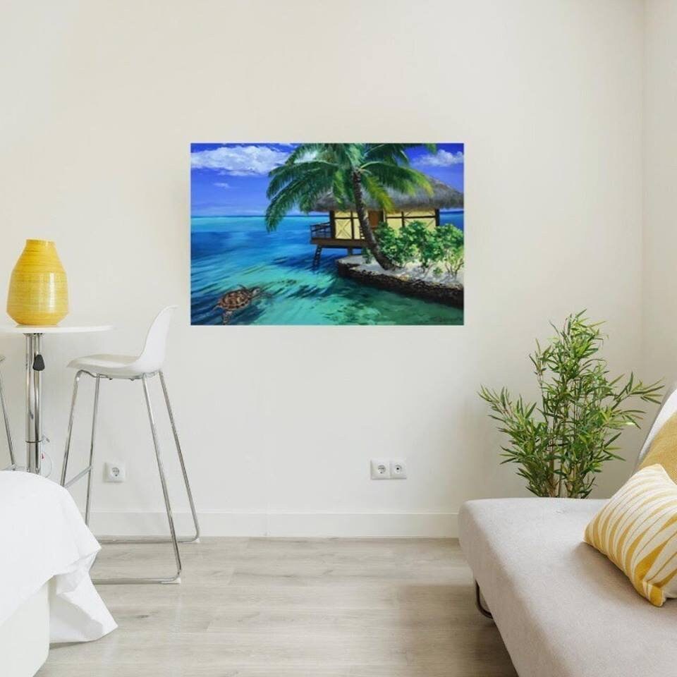Hawaiian seascape painting original Tropical landscape oil | Etsy