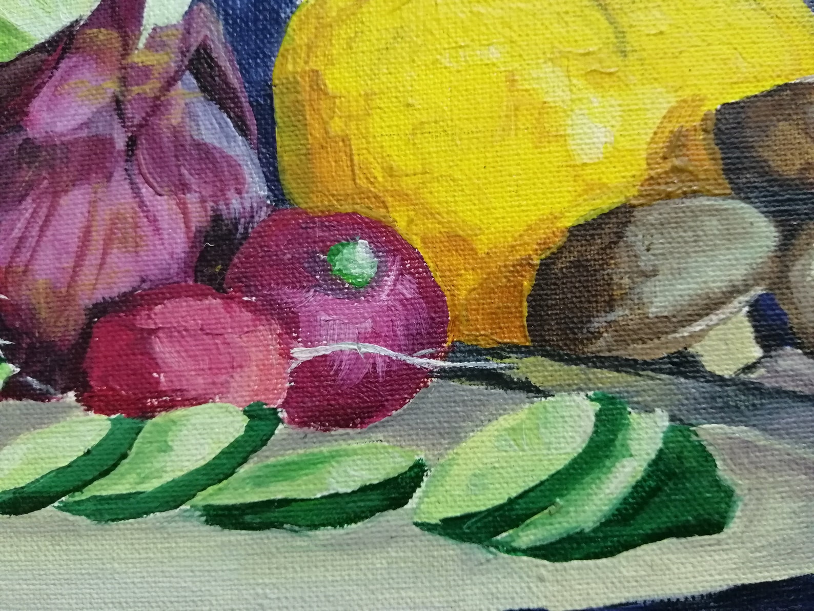 Vegetable oil painting Still life oil painting original Small Etsy