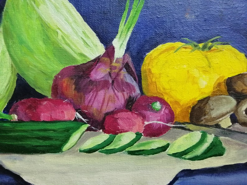 Vegetable oil painting Still life oil painting original Small Etsy