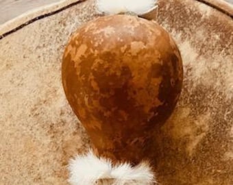 GOURD RATTLE with Birch Handle