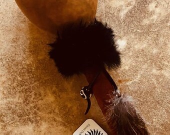 GOURD RATTLE with Leather Handle