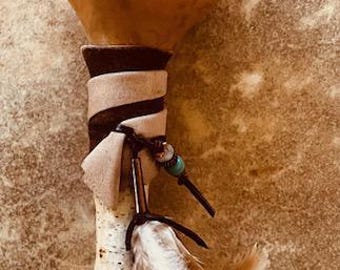 Gourd Rattle with Birch Handle