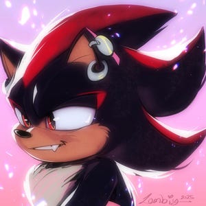 Impressão holográfica em papel cartão Shadow The Hedgehog 4 x 4