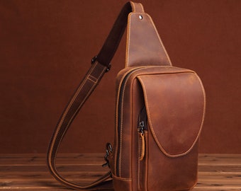 leather sling pack