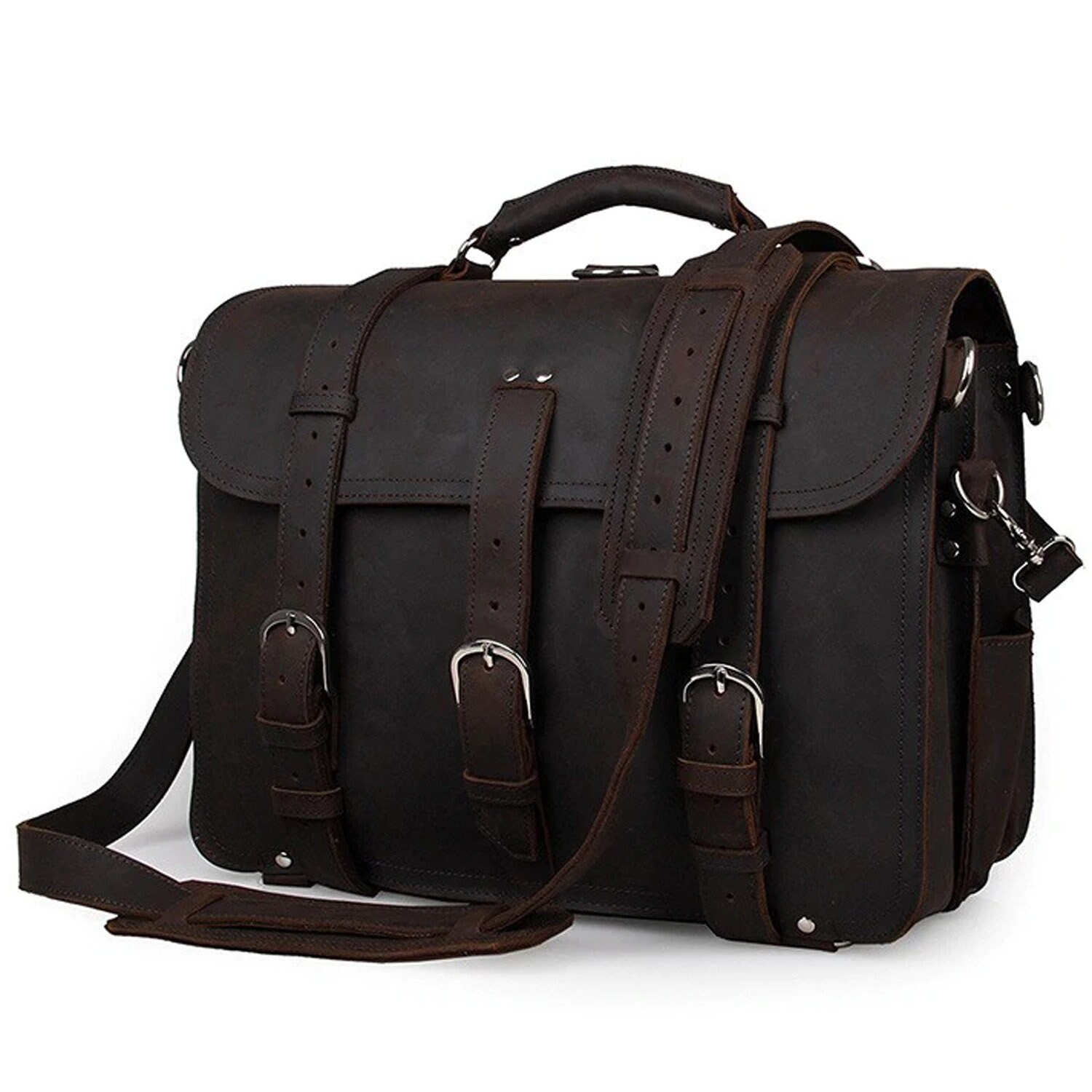 Leather Large Backpack 16.5 inch Leather Travel Bag Mens Etsy