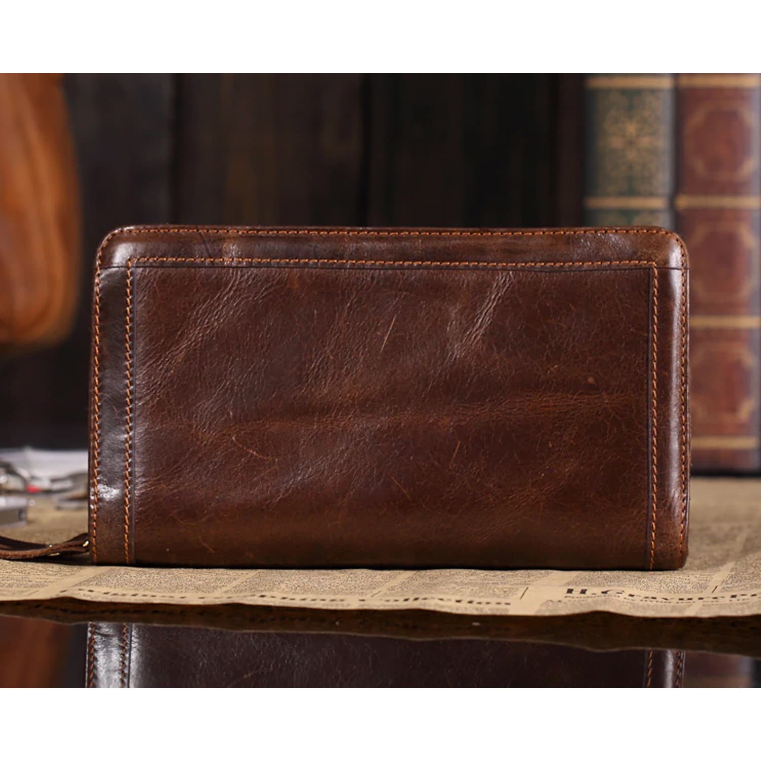 Wallet Leather With Handle Men's Travel Wallet Leather Men Etsy