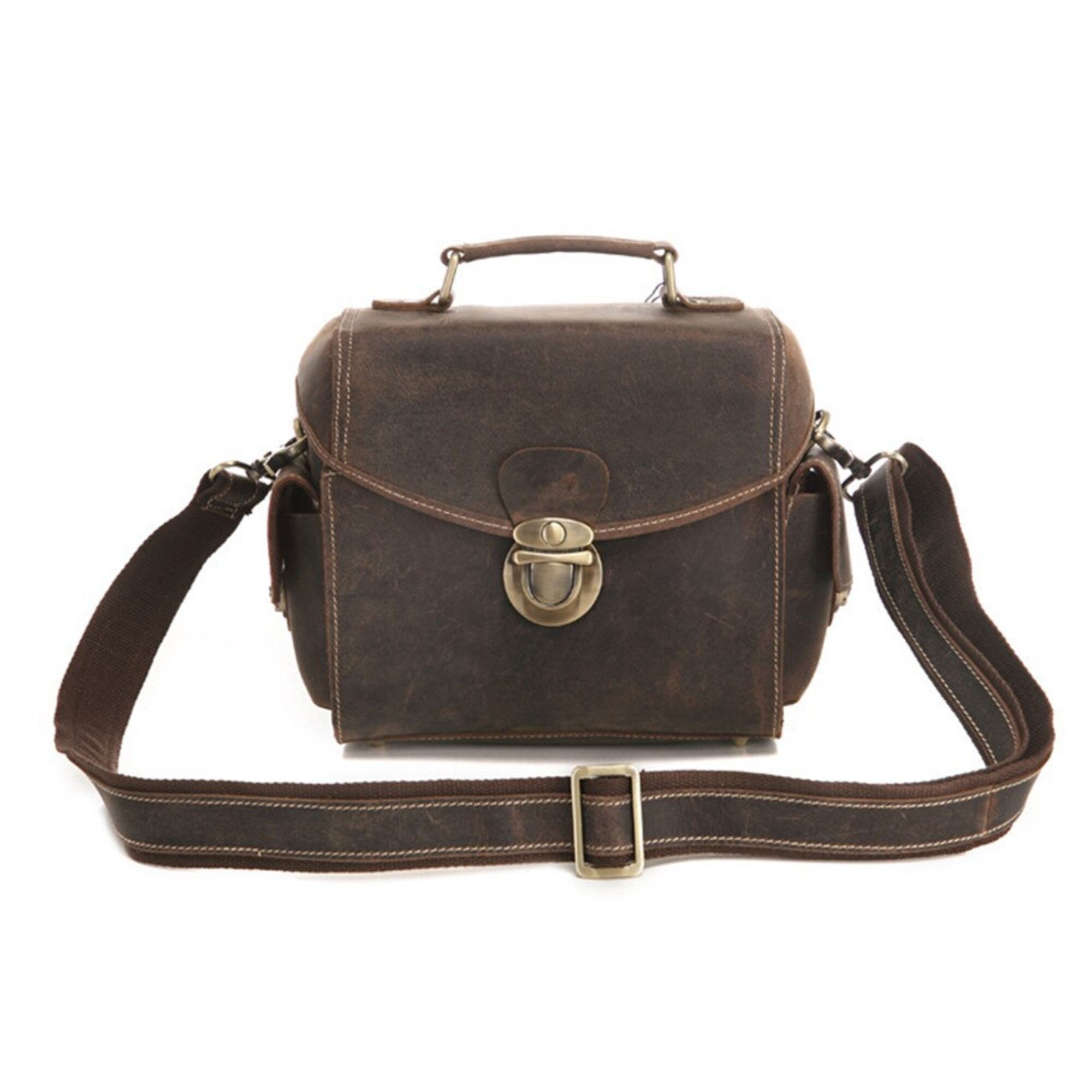Vintage Leather Messenger Bag Camera Bag for Mirrorless Etsy