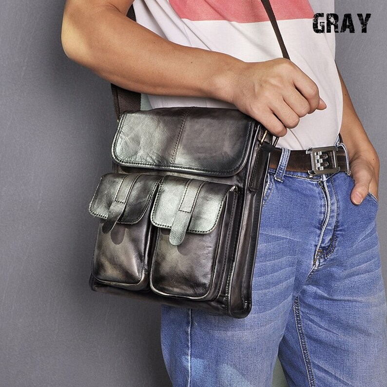 Vintage Gold Messenger BagLeather Travel Pouch Leather Casual Etsy