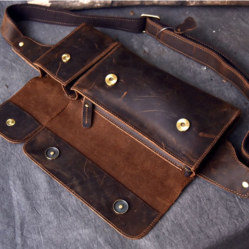 Vintage Leather Fnny Pack For Men Waist Pack Belt Fanny Fack | Etsy