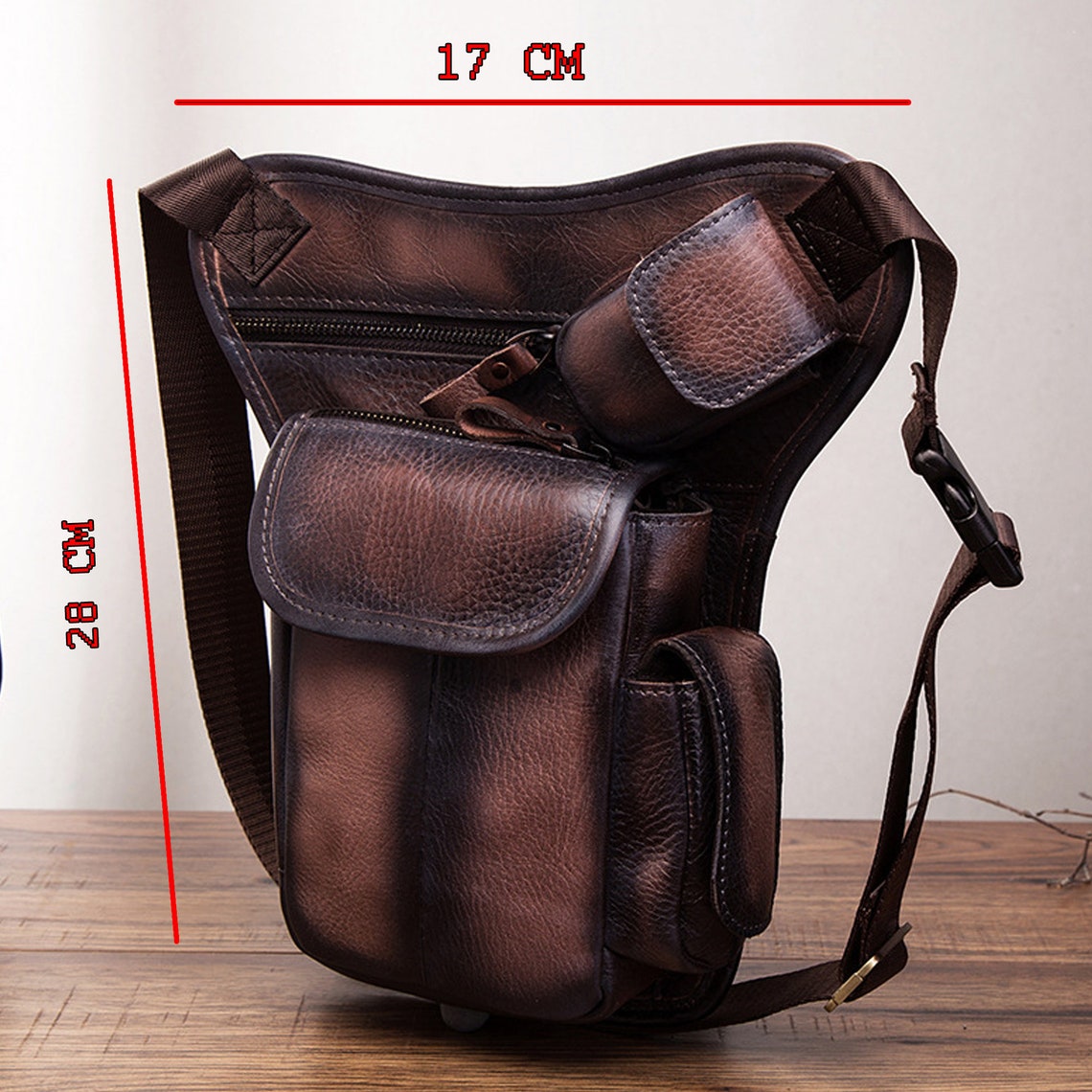 Men's Thigh bag Leather leg bag Hip bag Leg bag holder Etsy