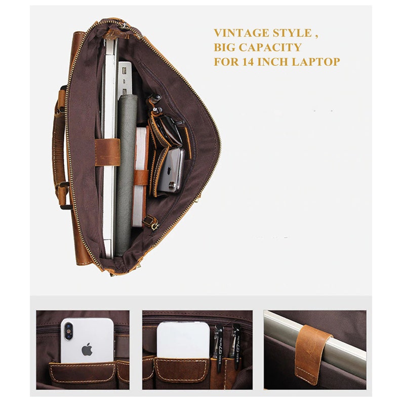 Vintage Men/'s Leather laptop Messenger bag Briefcase Business Messenger Bags Ipad pro leather briefcase,Leather Messenger bag Men laptop