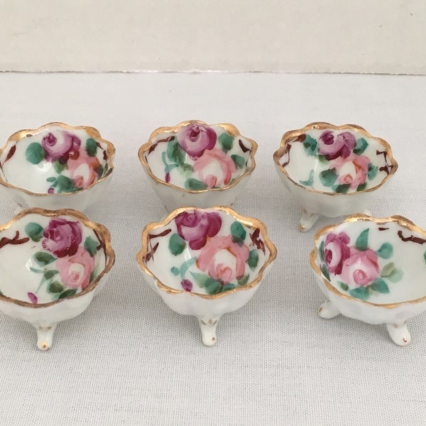 Vintage Salt Bowls ~ Fine Bone China ~ Hand Painted ~ Salt Server ~ Porcelain ~ Serving Dishes ~ Dinner Party ~ Gift ~ Wedding Gift