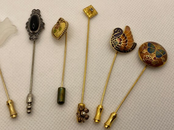 Vintage Stick Pin Lot ~ Brooch ~ Lapel Pin ~ Scar… - image 3