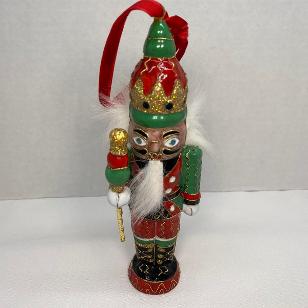 Vintage Cloisonne Nutcracker Christmas Ornament ~ Holiday Decoration ~ Rare ~ Collectable ~ Figurine ~ Gift ~ Knickknack