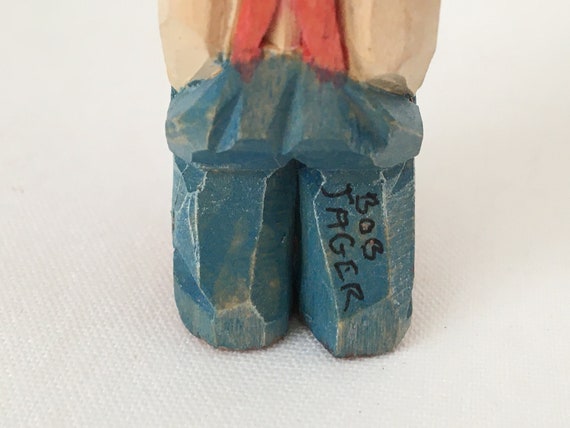 Hand Carved Figurine ~ Vintage ~ Old Man ~ Artisan ~ Signed