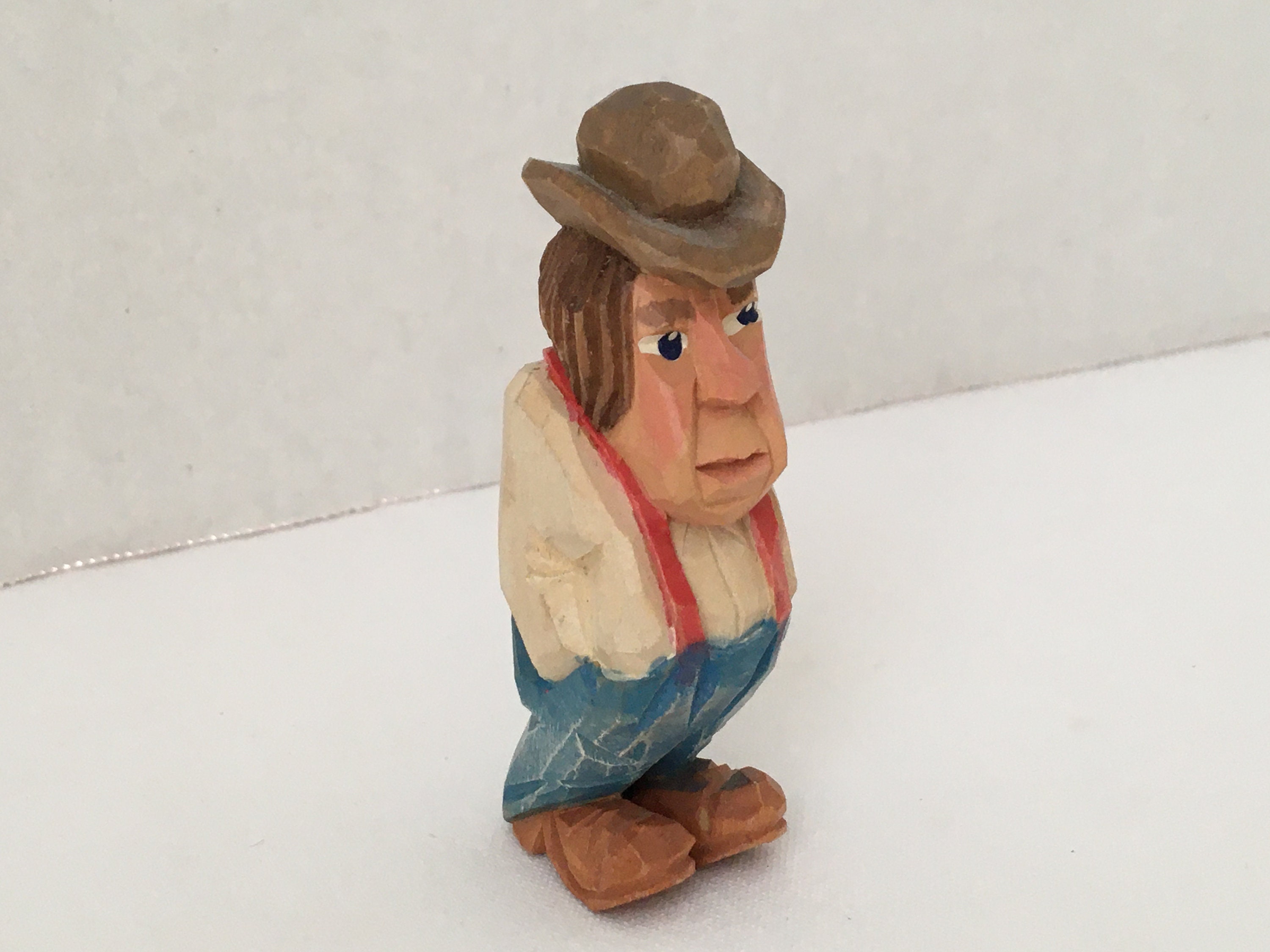 アメリカンオールドデコイ(セット) 木製作家サインあり。 Hand Carved Figurine ~ Vintage ~ Old Man ~ Artisan ~ Signed