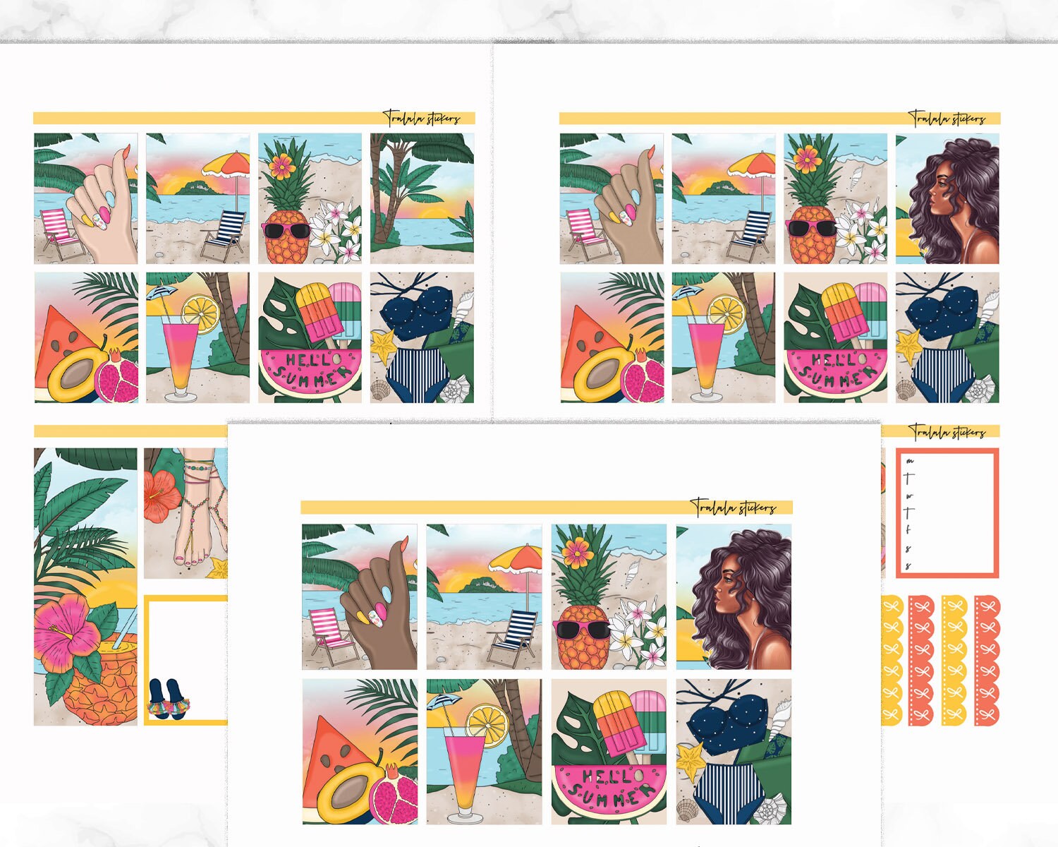 Erin Condren Planner Stickers Printable, Tropical Weekly Kit, Printable ...