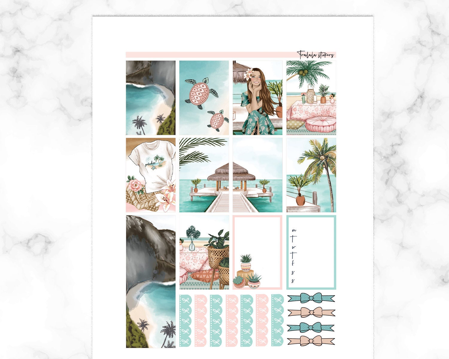Happy Planner Stickers Printable, Tropical Set, Mambi Sticker Sheet ...
